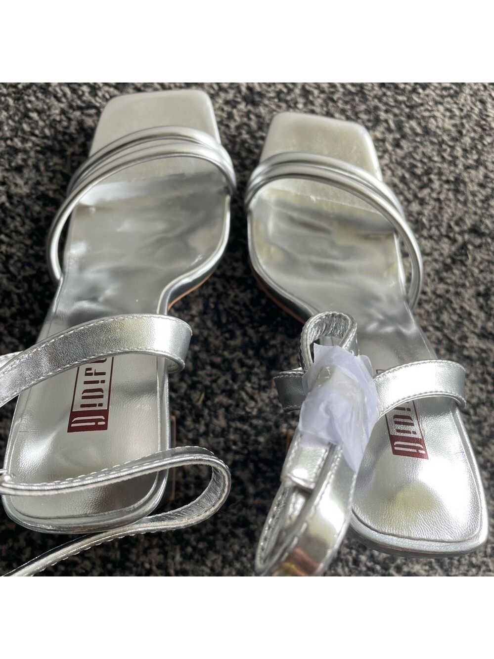 Silver Block Heel Sandals - Picture 9 of 16
